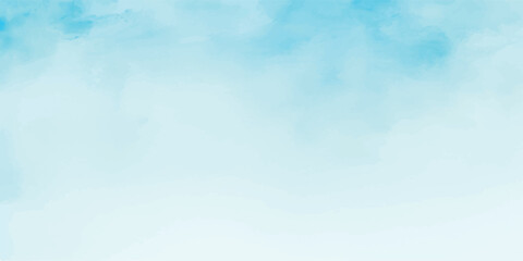 Light blue watercolor gradient wash background for design and textures abstract illustration