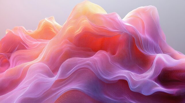 Colorful Abstract Waves in Soft Gradient Flowing Silky Textures