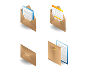 Envelope data letter bundle illustration