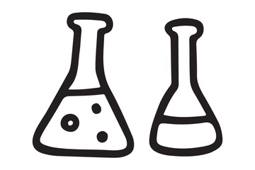 The icon for a Vector lab flask is available in a two-tone version set against both  white backgrounds