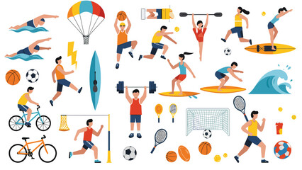 Sports Activities And Equipment Flat Design Collection