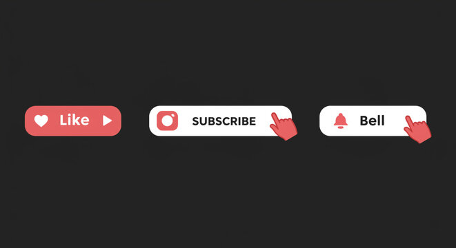 Instantly grow your channel with these essential like, subscribe, and bell notification buttons