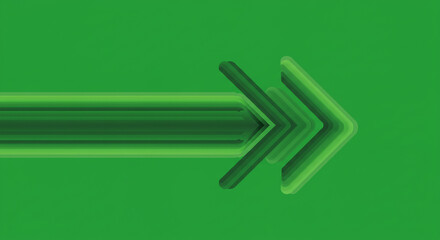 Dynamic green arrows advancing forward, representing progress, growth, and forward momentum in business