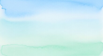 Soft Blue and Green Watercolor Wash Background Texture image photo