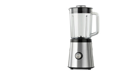 Isolated view of a stainless steel blender with a glass pitcher on a black background in a studio shot created with generated ai