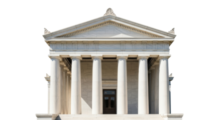 Isolated Parthenon-style building exterior architecture design landmark temple façade structure