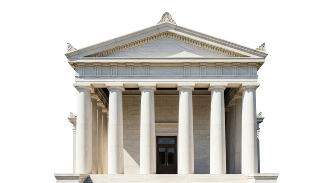 Isolated Parthenon-style building exterior architecture design landmark temple façade structure