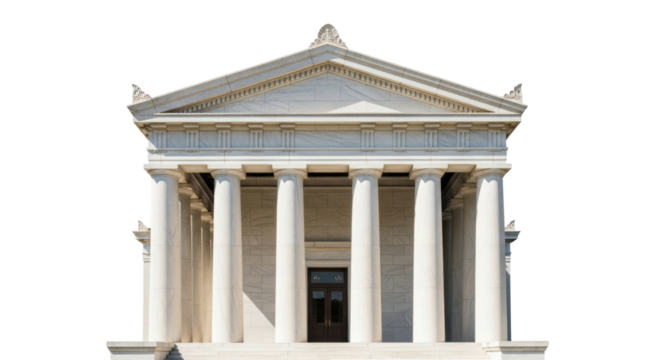 Isolated Parthenon-style building exterior architecture design landmark temple façade structure