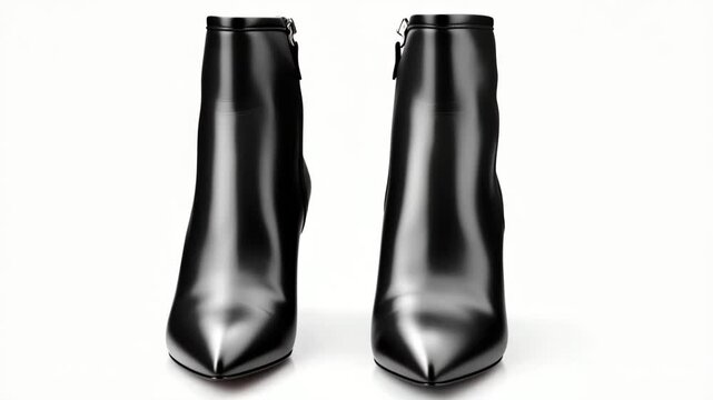 Mockup fashionable ankle boots on white background. Place for design, print and showcasing.