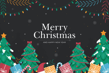 Christmas background in flat design