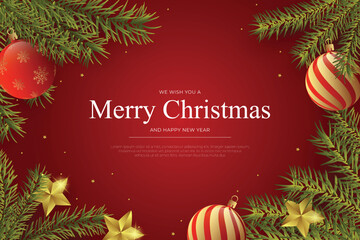 Realistic Christmas background with Christmas decorations
