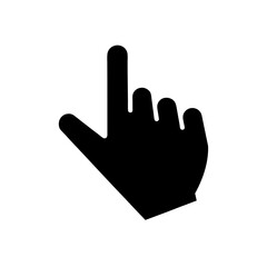Obraz premium Black hand cursor pointing upward gesture on transparent background