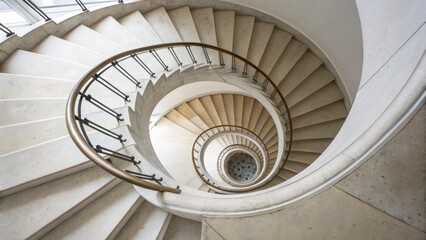 Elegant spiral staircase capturing architectural design and curved lines