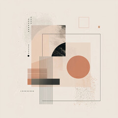 Abstract geometric design with soft textured surfaces, shapes and form combinations in modern style.