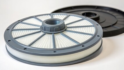 Industrial filter component with textured surface and detachable base