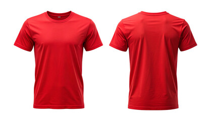 Solid Red and Blue T-Shirt Duo – Minimal Fashion, Isolated on Transparent Background
