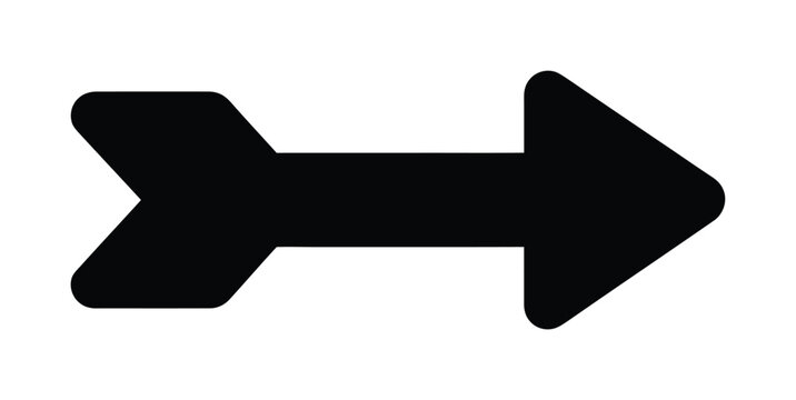 Black Arrow Right Direction Vector Navigation Sign Pointing Icon