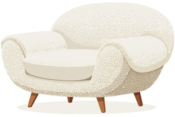 Vintage wood armchair design, an isolated furniture object for interior home decoration