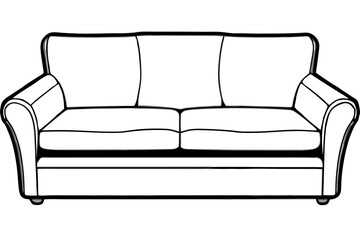 Isolated comfortable leather sofa on white background for luxury home interior design with cushions