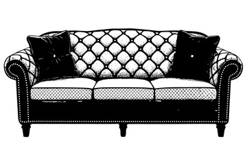 Red luxury leather sofa, a comfortable and contemporary furniture object for a living room interior, isolated on white background