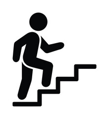Walking Up Stairs Silhouette Vector Progress Growth Career Climb