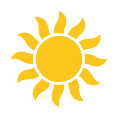 Yellow Sun Symbol - Bright Sunshine and Energy Icon
