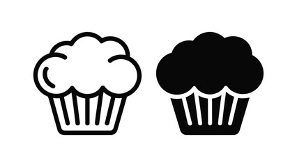 Cupcake Silhouette - Sweet Dessert and Bakery Symbol
