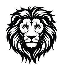 Majestic Lion Head Silhouette - King of Jungle Symbol