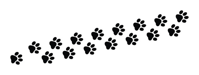 Paw Print Icon - Animal Footprint Trail Vector Symbol