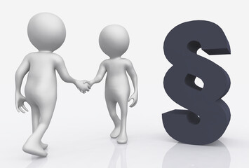 3D Figuren mit Paragraphenzeichen