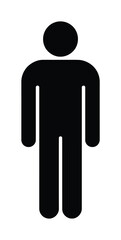 Black Male Silhouette Icon for Human and People Representation