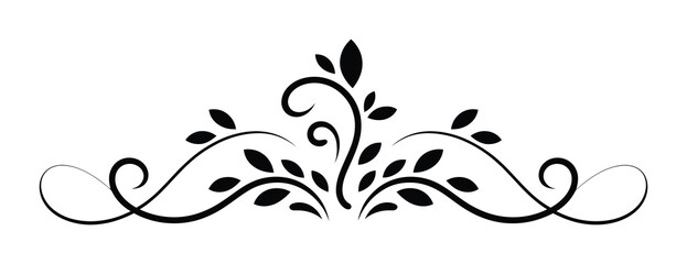 Elegant Floral Ornament Divider Vector for Invitations, Cards, and Decorative Design