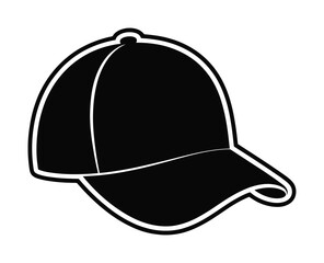 Black Baseball Cap Vector Icon for Sports, Streetwear, and Fashion Design
