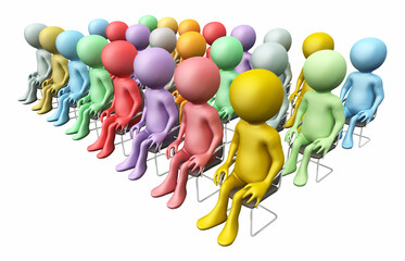 Publikum mit 3D Figuren, Freisteller