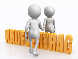 Kaufvertrag mit 3D Figuren