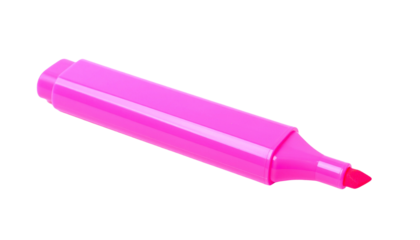 Bright Pink Marker isolated On solid white Background