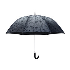 Clear White Background with Isolated Umbrella and Rain Drops for Creative Design Projects