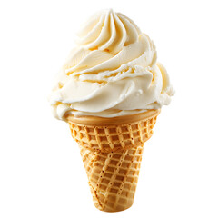 Delicious Vanilla Soft Serve Ice Cream in Waffle Cone