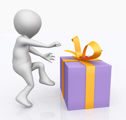 3D Figur mit Geschenkpaket