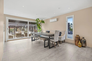 modern luxury dining room interior, 3d render