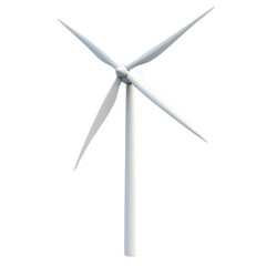 Professional 3D Render of Wind Turbine Isolated on White Background
