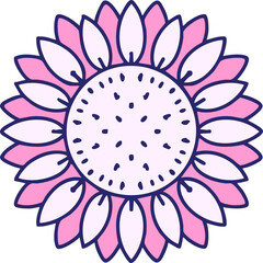 brazilian culturally iconic traditional sunflower in bright neon color