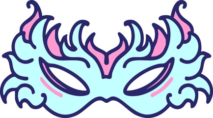 traditional decorated brazilian carnival mask in bright neon color