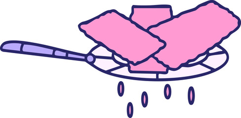 some deep fried brazilian pastels in bright neon color