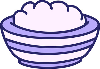 brazilian traditional rice in bowl in bright neon color