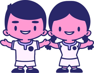 male and female Brazil soccer players in bright neon color