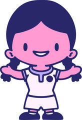 female brazilian soccer player in uniform in bright neon color