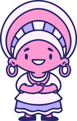 brazil woman in traditional clothing in bright neon color