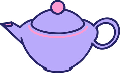 a  teapot of japanese tea in bright neon color