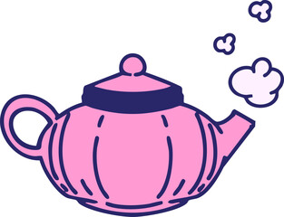 a ceramic japanese tea pot in bright neon color